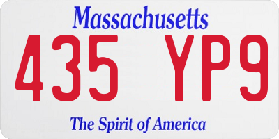MA license plate 435YP9