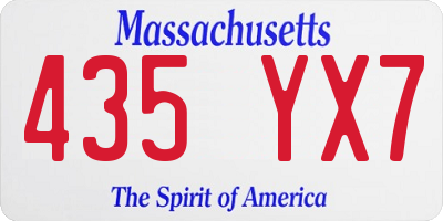MA license plate 435YX7