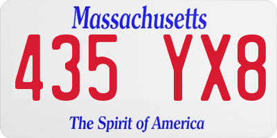 MA license plate 435YX8