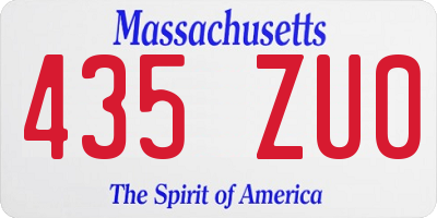 MA license plate 435ZU0