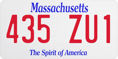 MA license plate 435ZU1