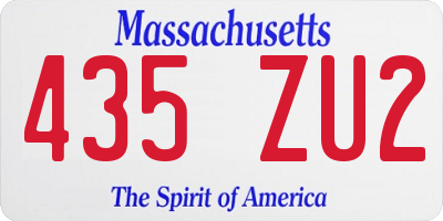 MA license plate 435ZU2