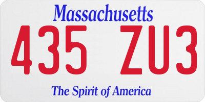 MA license plate 435ZU3