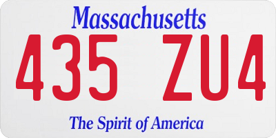 MA license plate 435ZU4