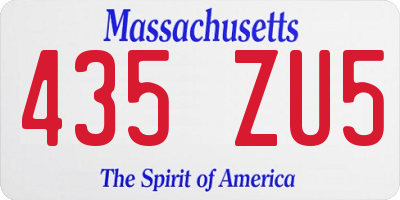MA license plate 435ZU5