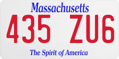 MA license plate 435ZU6