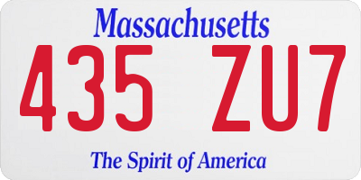 MA license plate 435ZU7