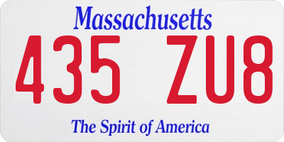 MA license plate 435ZU8