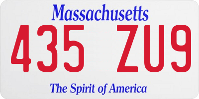 MA license plate 435ZU9