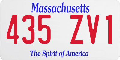 MA license plate 435ZV1
