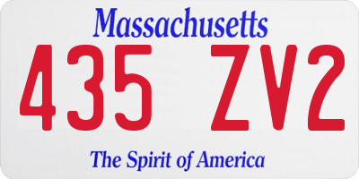 MA license plate 435ZV2