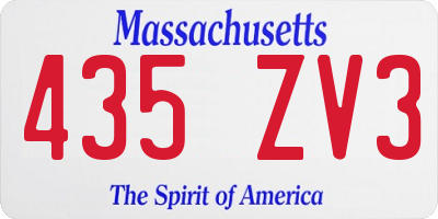 MA license plate 435ZV3