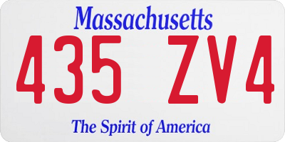MA license plate 435ZV4