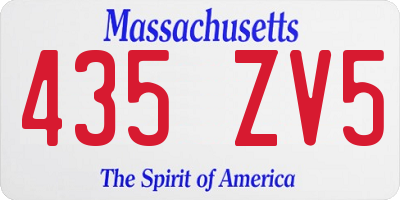 MA license plate 435ZV5