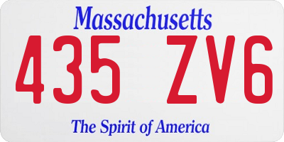 MA license plate 435ZV6