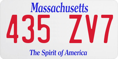 MA license plate 435ZV7