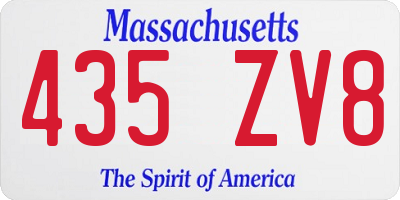 MA license plate 435ZV8