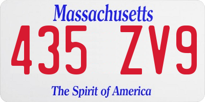 MA license plate 435ZV9