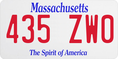 MA license plate 435ZW0