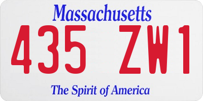 MA license plate 435ZW1