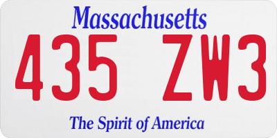 MA license plate 435ZW3