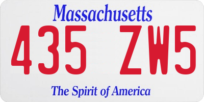MA license plate 435ZW5