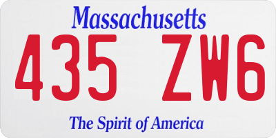 MA license plate 435ZW6
