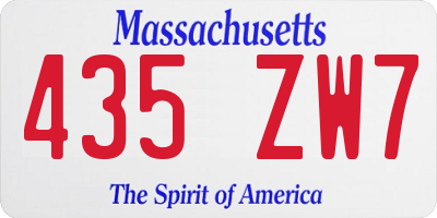 MA license plate 435ZW7