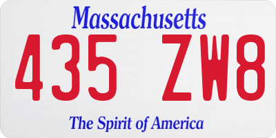 MA license plate 435ZW8
