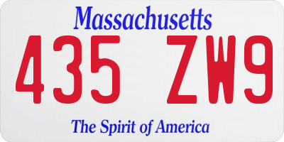 MA license plate 435ZW9