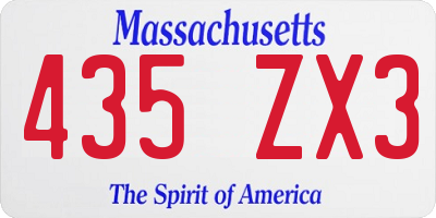 MA license plate 435ZX3