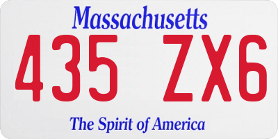 MA license plate 435ZX6