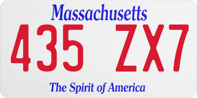 MA license plate 435ZX7