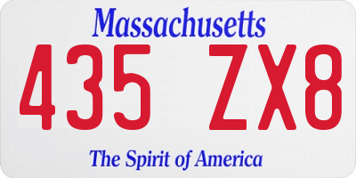 MA license plate 435ZX8