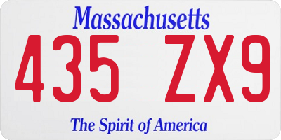 MA license plate 435ZX9