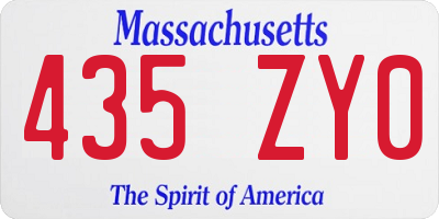 MA license plate 435ZY0