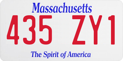 MA license plate 435ZY1