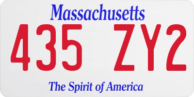 MA license plate 435ZY2