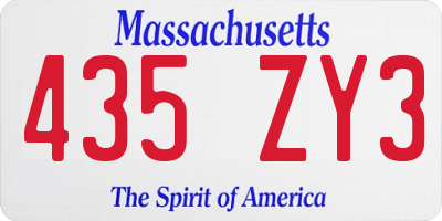 MA license plate 435ZY3