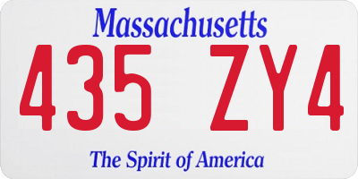 MA license plate 435ZY4