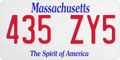 MA license plate 435ZY5