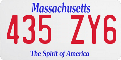 MA license plate 435ZY6