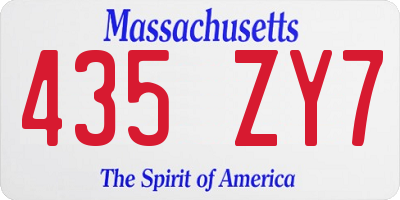 MA license plate 435ZY7