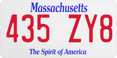 MA license plate 435ZY8