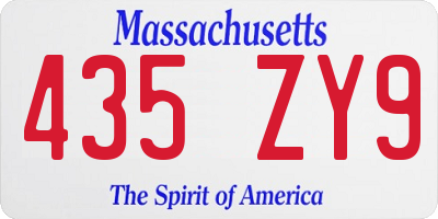 MA license plate 435ZY9