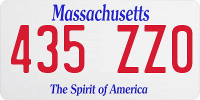 MA license plate 435ZZ0
