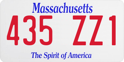 MA license plate 435ZZ1