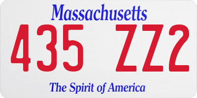 MA license plate 435ZZ2