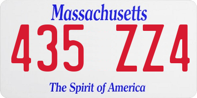 MA license plate 435ZZ4