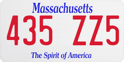 MA license plate 435ZZ5